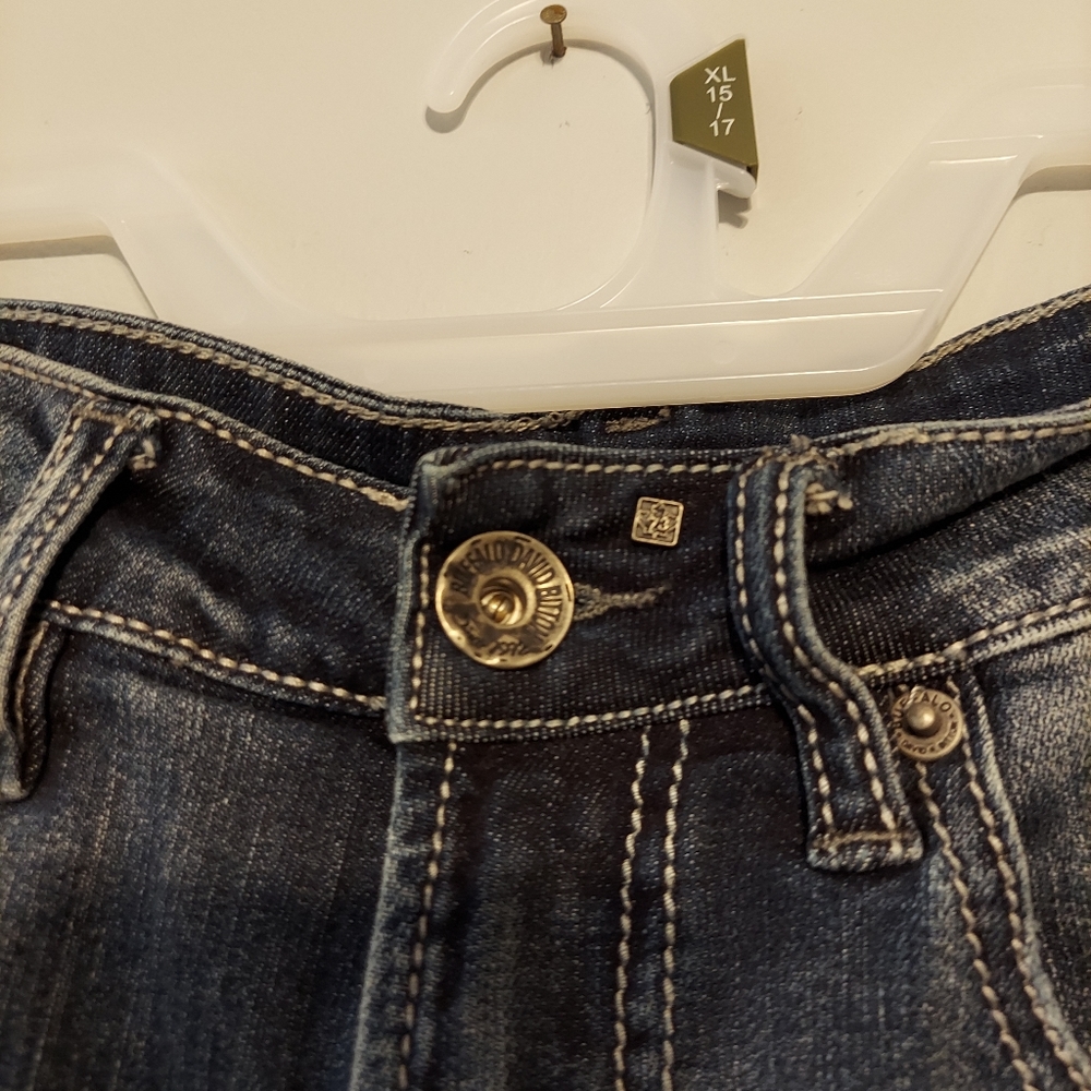 Y2K High Waisted Denim Mom Shorts 32 Festival Western Cowgirl Boho Frayed Hem - Picture 4 of 10